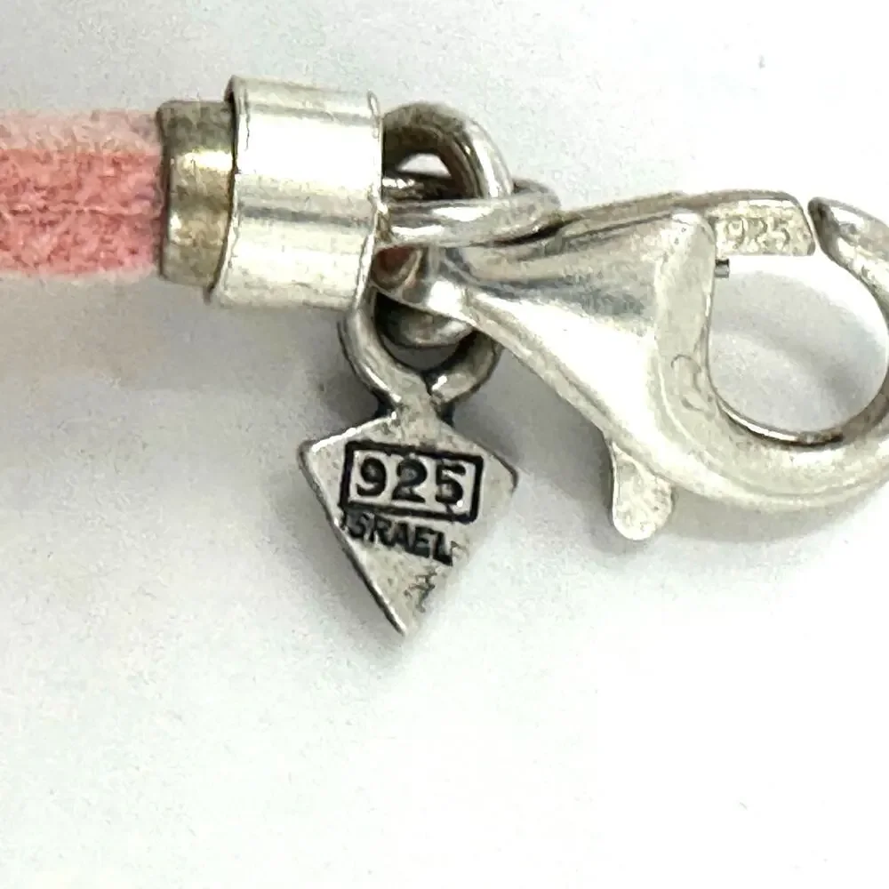 Silpada Israel Pink Cat Dog Sterling Silver Necklace Earring Set 925 Pet Jewelry
